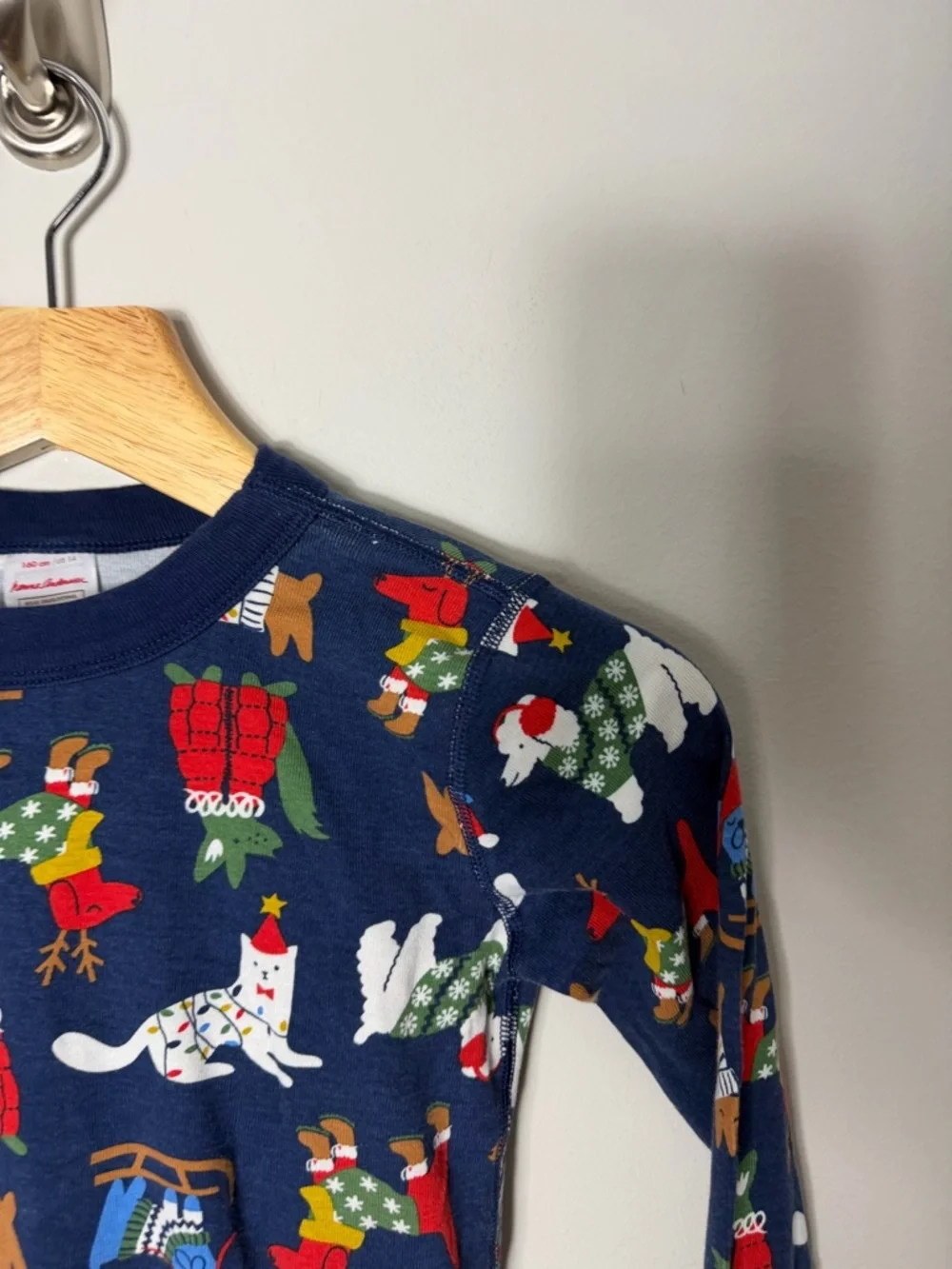 Hanna Andersson Long John’s Organic Cotton Pajamas Dogs Christmas Size 14 975
